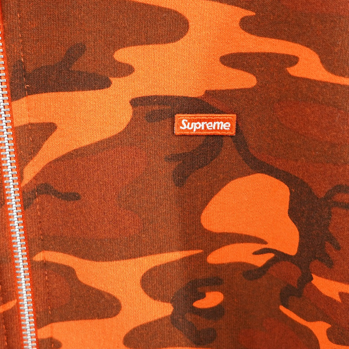 Supreme 25SS Small Box Zip Up Hooded Sweatshirt BrightOrangeCamoスモール ボックスロゴ ジップアップ フードスウェットシャツ パーカー 古着・中古-2枚目のアイテム画像
