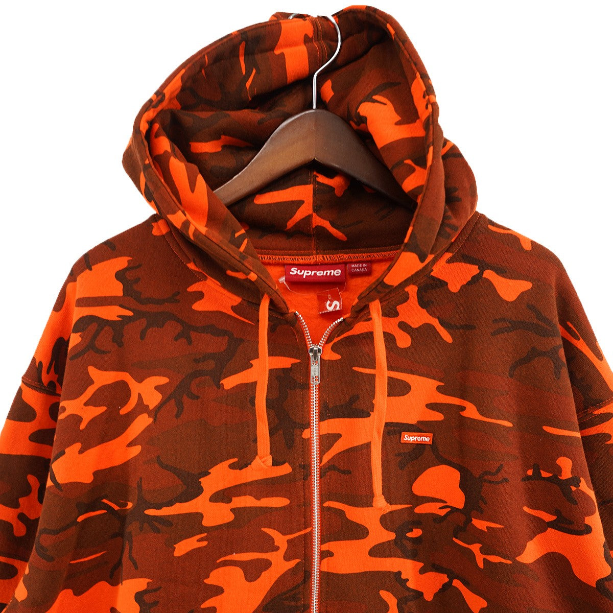 Supreme 25SS Small Box Zip Up Hooded Sweatshirt BrightOrangeCamoスモール ボックスロゴ ジップアップ フードスウェットシャツ パーカー 古着・中古-3枚目のアイテム画像