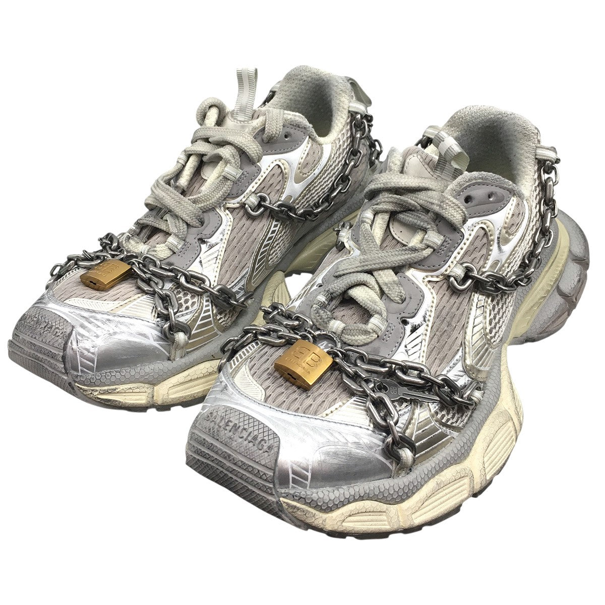 BALENCIAGA 3XL ロゴ チェーン スリーエックスエルユーズド加工 スニーカー シューズ 靴 古着・中古-2枚目のアイテム画像