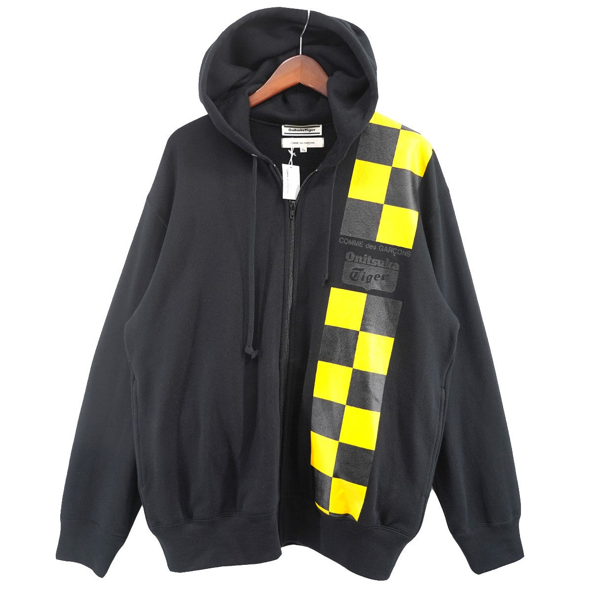 美品　Onitsuka Tiger ジップアップジャケット 黒/白　L Onitsuka Tiger（オニツカタイガー） コート アウター TRACK TOP