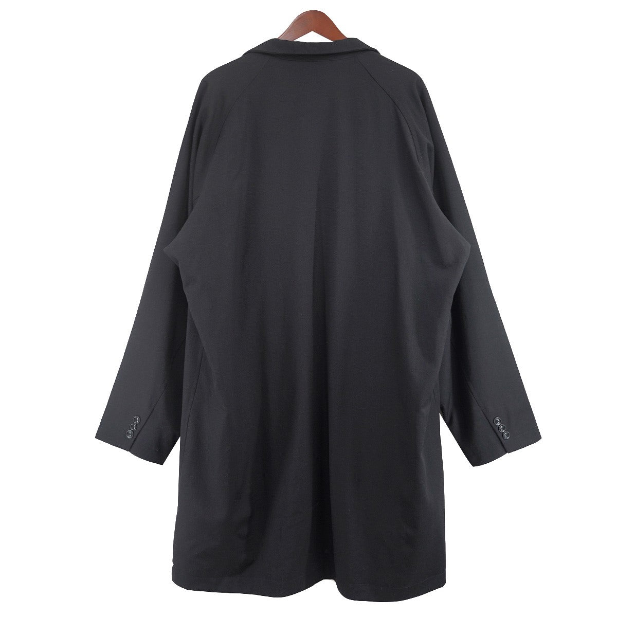 17AW スタンドフラシ襟 ウールギャバ ロングジャケット コート