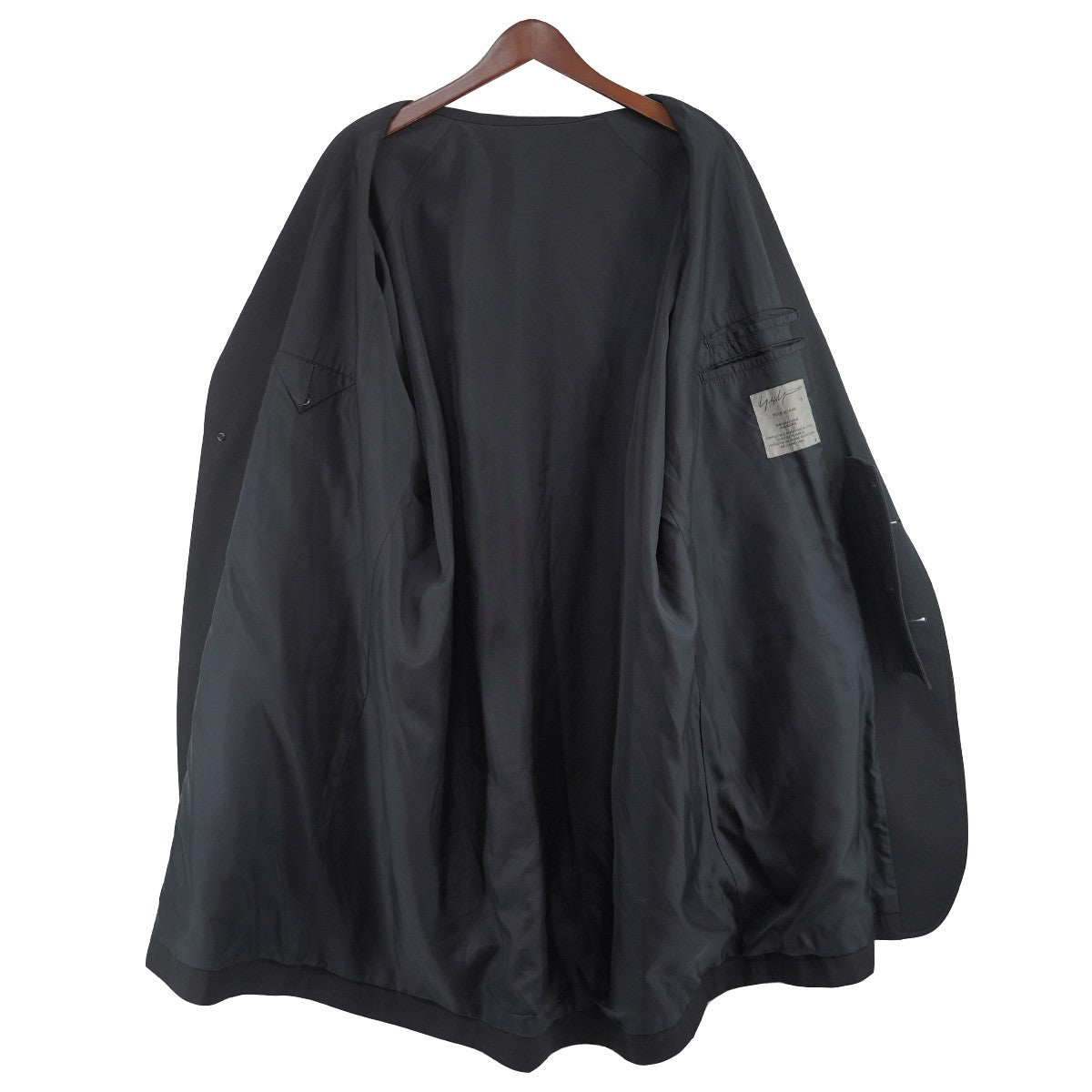 17AW スタンドフラシ襟 ウールギャバ ロングジャケット コート