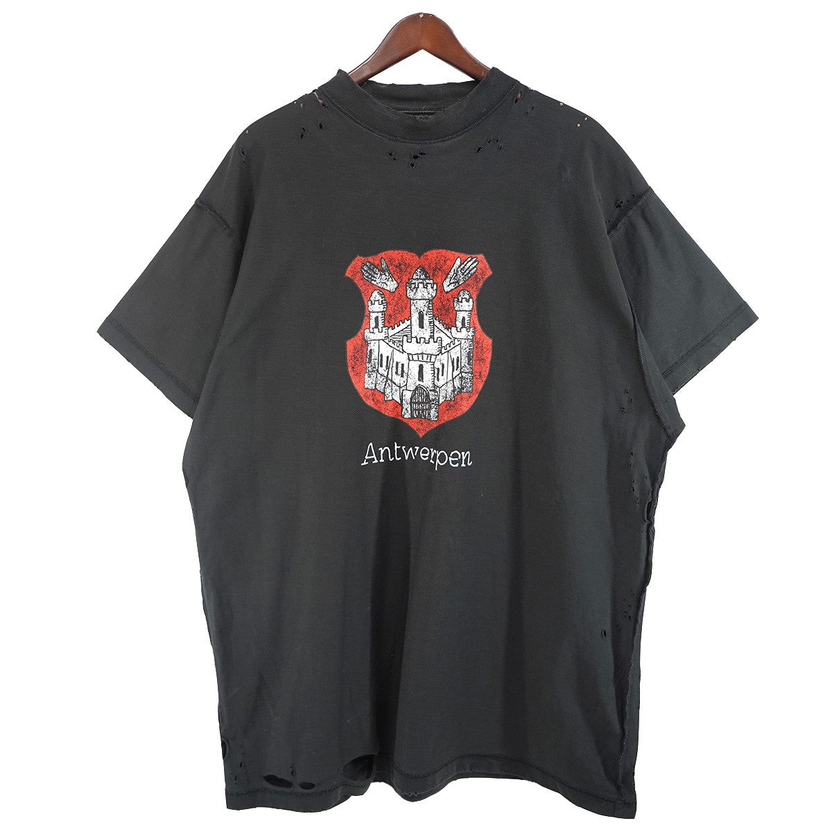 BALENCIAGA 24AW ANTWERPEN INSIDE-OUT T-Shirtデストロイ ダメージ加工 アントウェルペン アントワープ オーバーサイズ Tシャツ 古着・中古-1枚目のアイテム画像