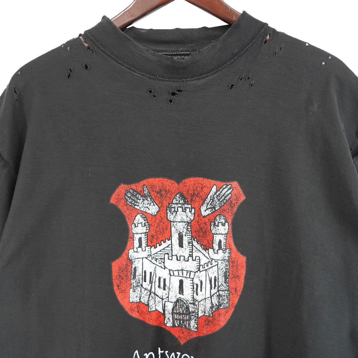 BALENCIAGA 24AW ANTWERPEN INSIDE-OUT T-Shirtデストロイ ダメージ加工 アントウェルペン アントワープ オーバーサイズ Tシャツ 古着・中古-3枚目のアイテム画像