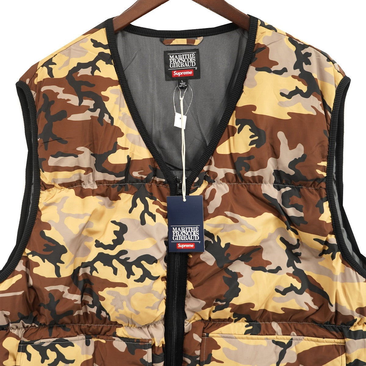 Supreme×MARITHE+FRANCOIS GIRBAUD 25SS Marithe + Francois Girbaud Down Puffer Vestロゴ カモ 迷彩 ダウン パファー ベスト 古着・中古-3枚目のアイテム画像