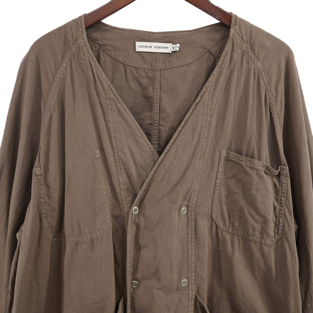UNDERCOVER×nonnative 24SS Nonnative MONK JACKET COTTON PAPER VIERA OVERDYEDコットン ジャパニーズペーパー ノーカラー モンク オーバーダイ加工 ジャケット 古着・中古-3枚目のアイテム画像