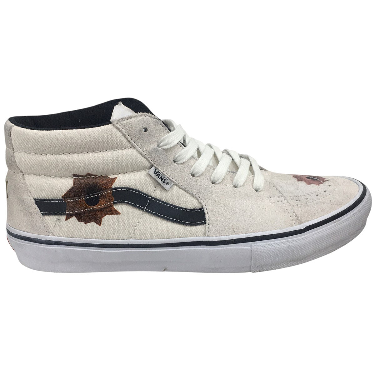Supreme×VANS 25SS Nate Lowman × Vans Skate Grosso Mid Bullet Hole／Naturalネイトローマン バレットホール スケートグロッソ ミッド ロゴ スニーカー 古着・中古-4枚目のアイテム画像