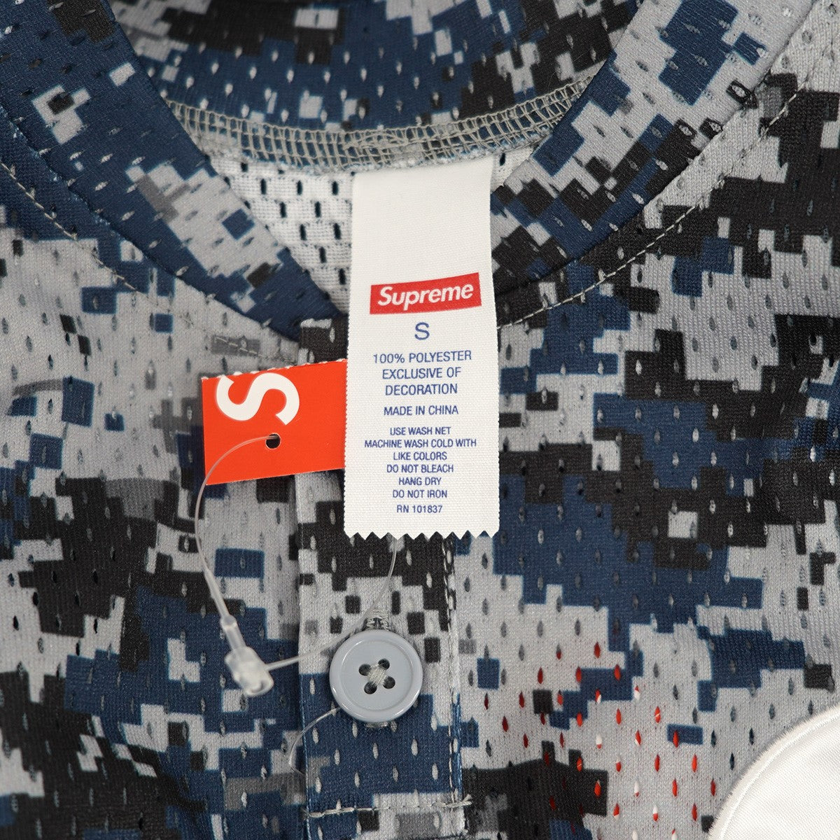 Supreme 25SS S Logo Baseball Henley Digi Camoエス ロゴ ベースボール ヘンリー ネック メッシュ Tシャツ 古着・中古-6枚目のアイテム画像