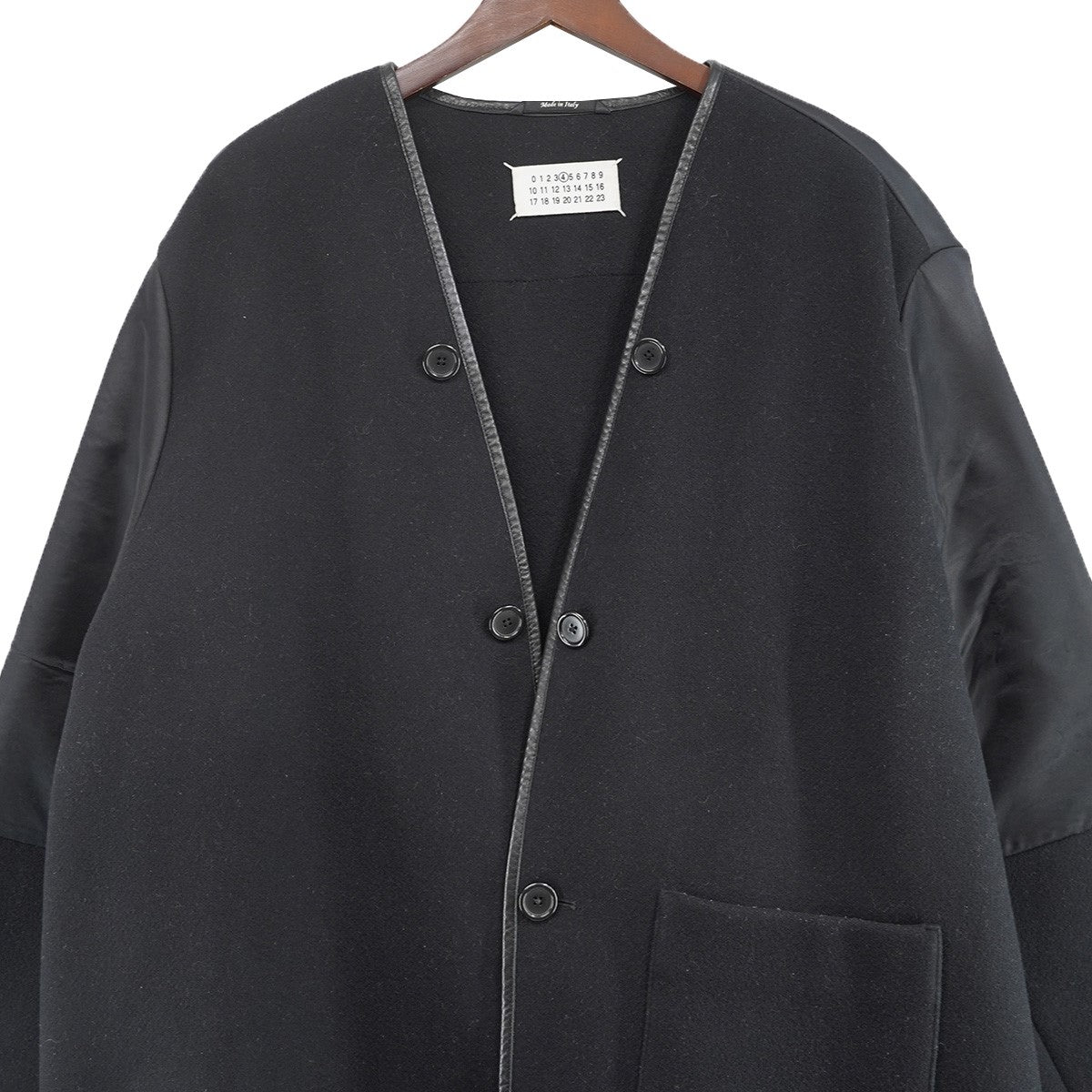 4ステッチ 四つタグ パイピング ノーカラー コート