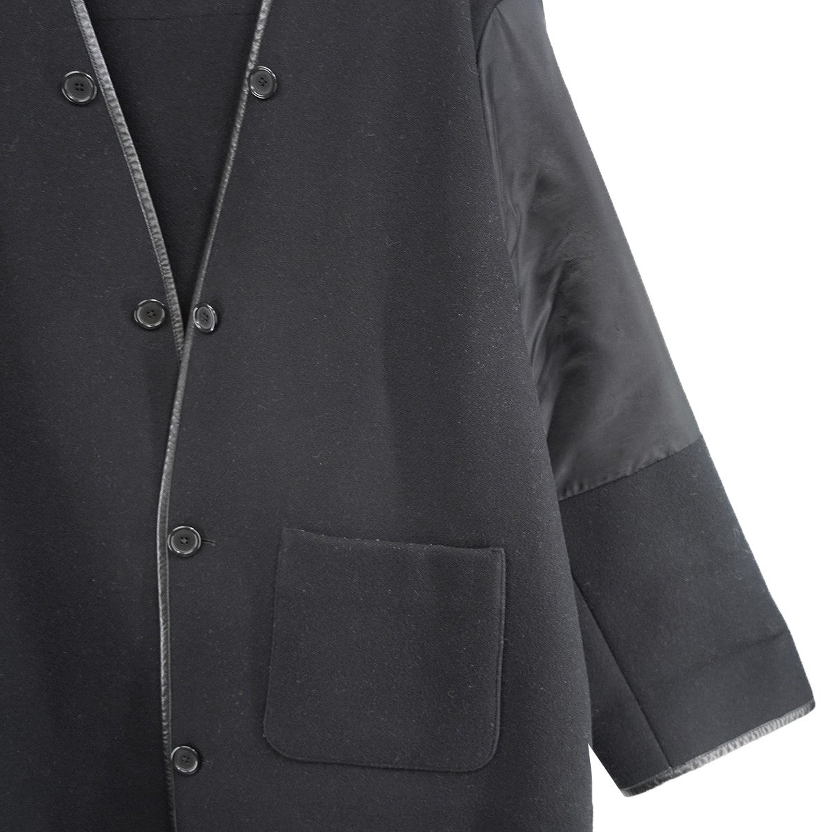 4ステッチ 四つタグ パイピング ノーカラー コート