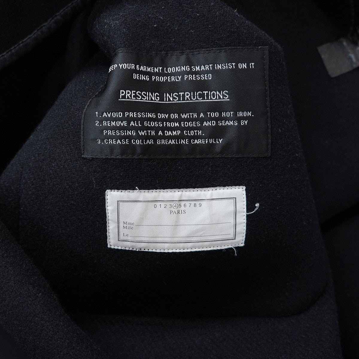 4ステッチ 四つタグ パイピング ノーカラー コート