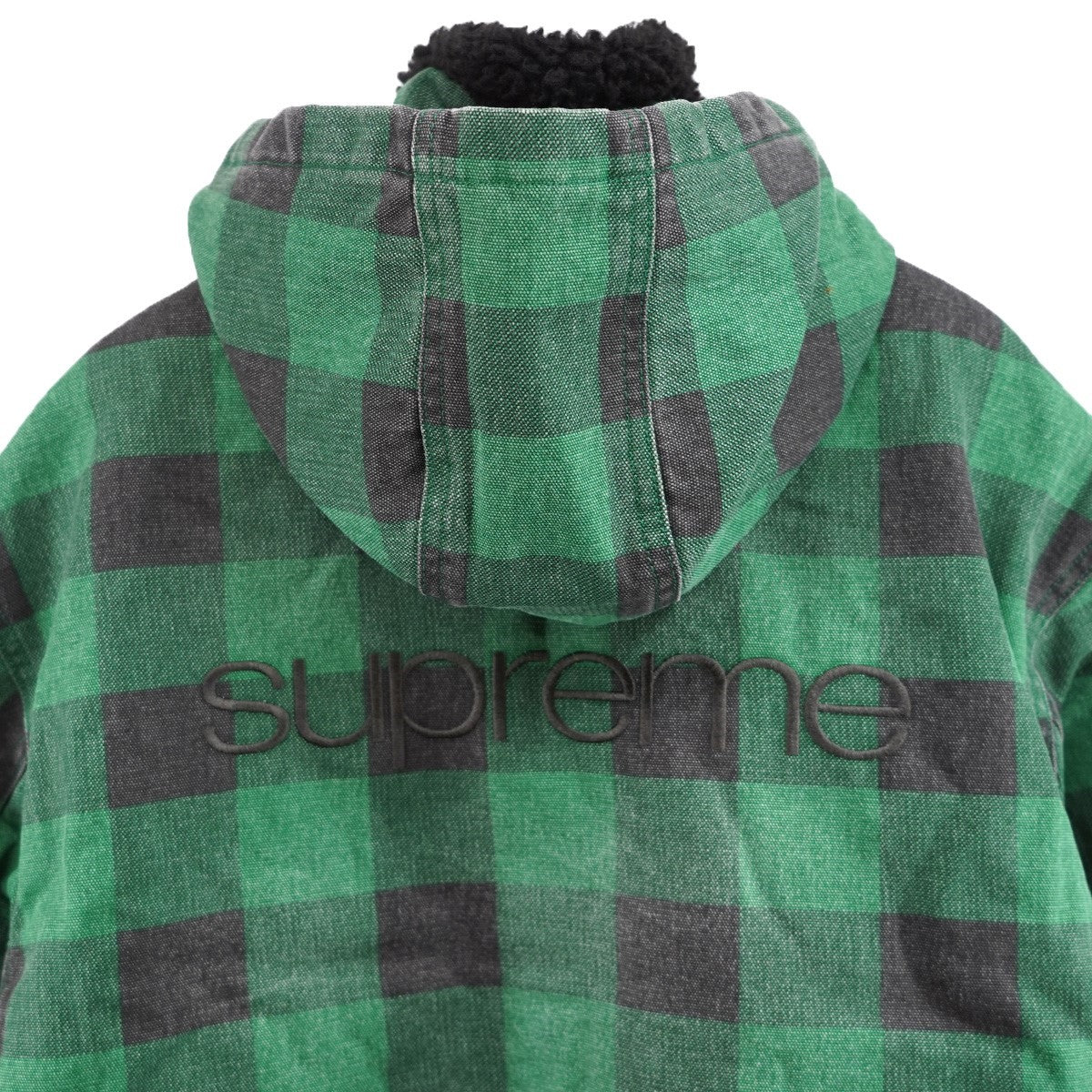 25AW Faux Shearling Lined Bomber Jacketバック ロゴ 加工 チェック フェイク シアリング ラインド ボンバー ジャケット