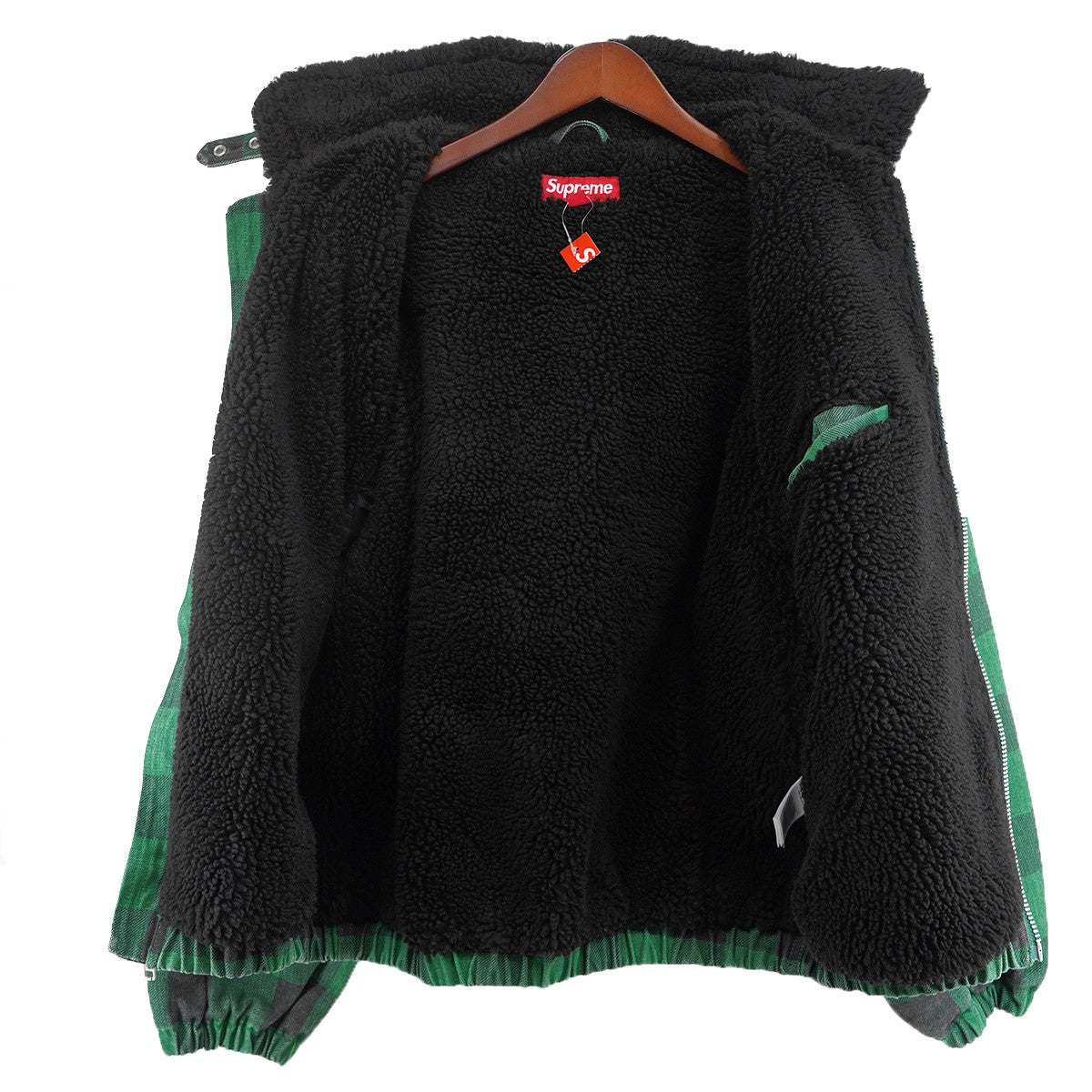 25AW Faux Shearling Lined Bomber Jacketバック ロゴ 加工 チェック フェイク シアリング ラインド ボンバー ジャケット