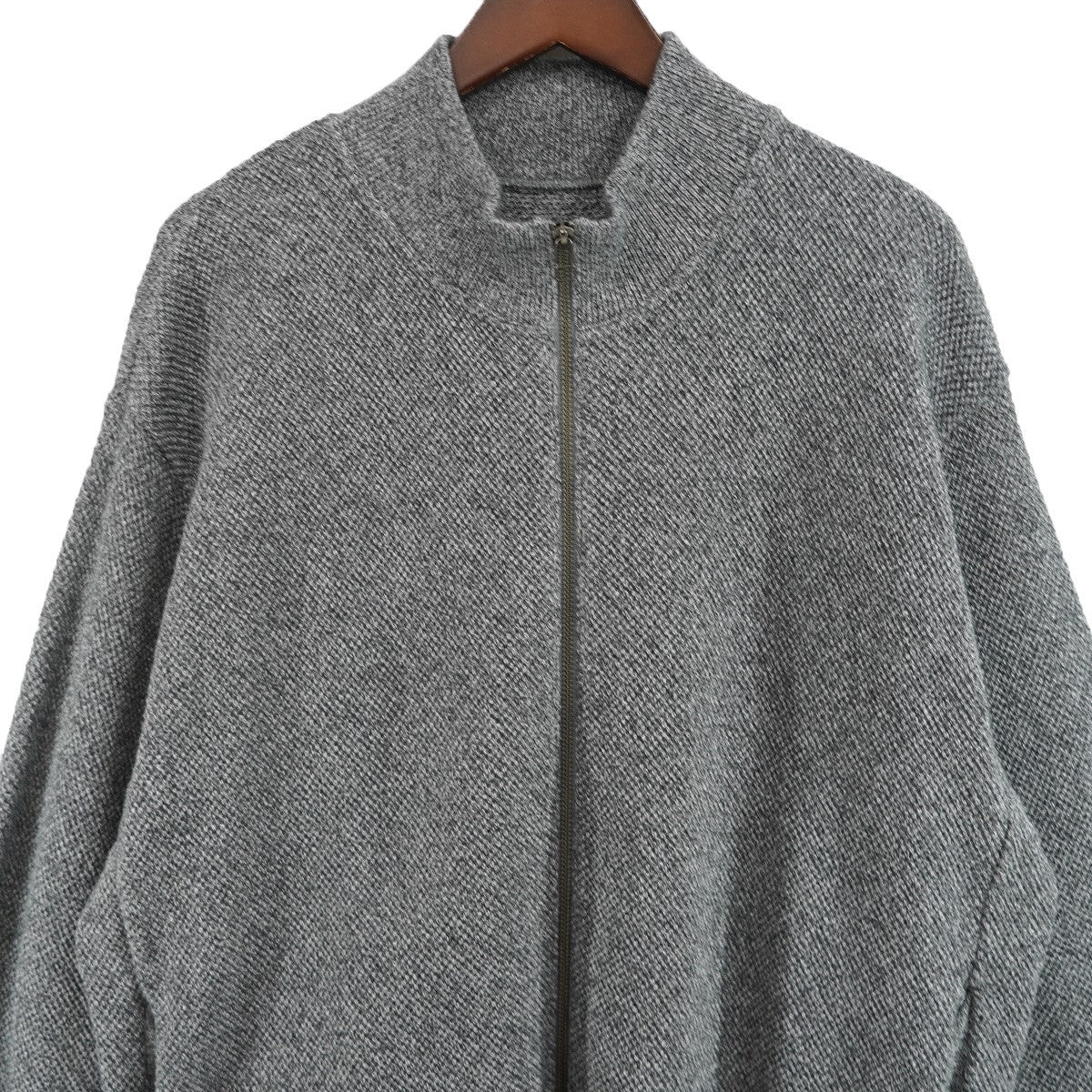 crepuscule 24AW UR Moss Stitch Drivers Knitジップ ドライバース ニット 古着・中古-2枚目のアイテム画像