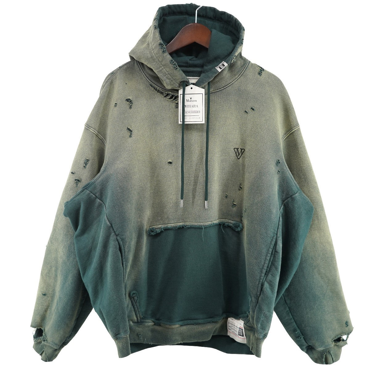 25AW Sun Faded Like Hoodie GREENサン フェード ライク ダメージ ヴィンテージ 加工 フーディ パーカー
