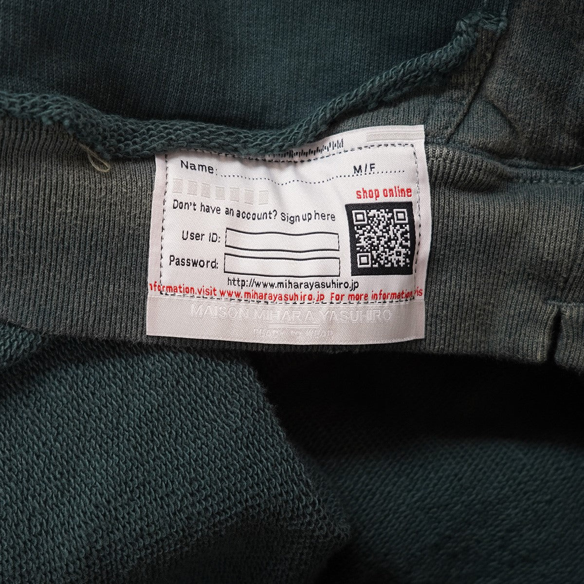 Maison MIHARA YASUHIRO(メゾンミハラヤスヒロ) 25AW Sun Faded Like