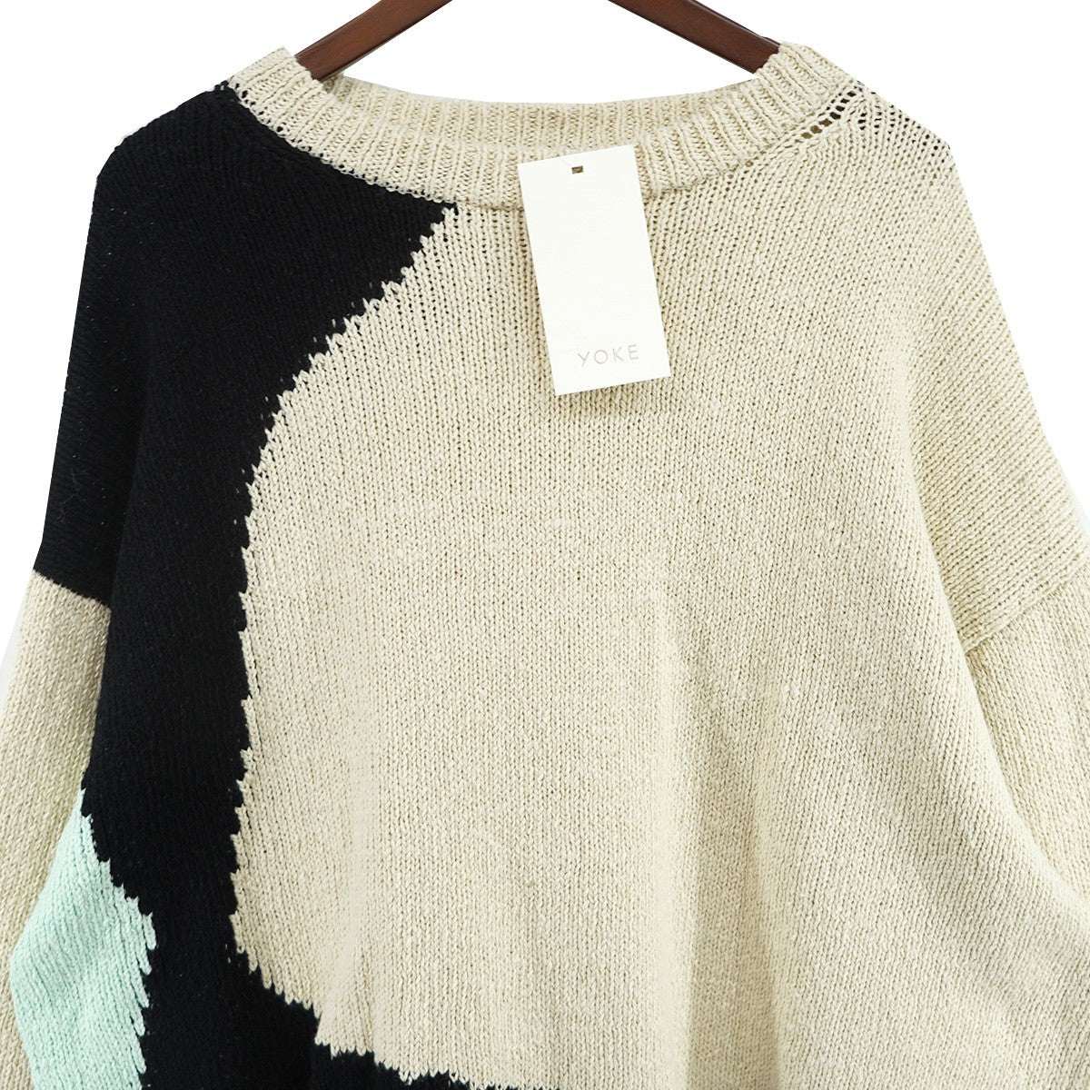 YOKE ヨーク INTARSIA COTTON SWEATER サイズ1 YOKE（ヨーク）の「YOKE/ヨーク/INTARSIA COTTON SWEATER（ニット