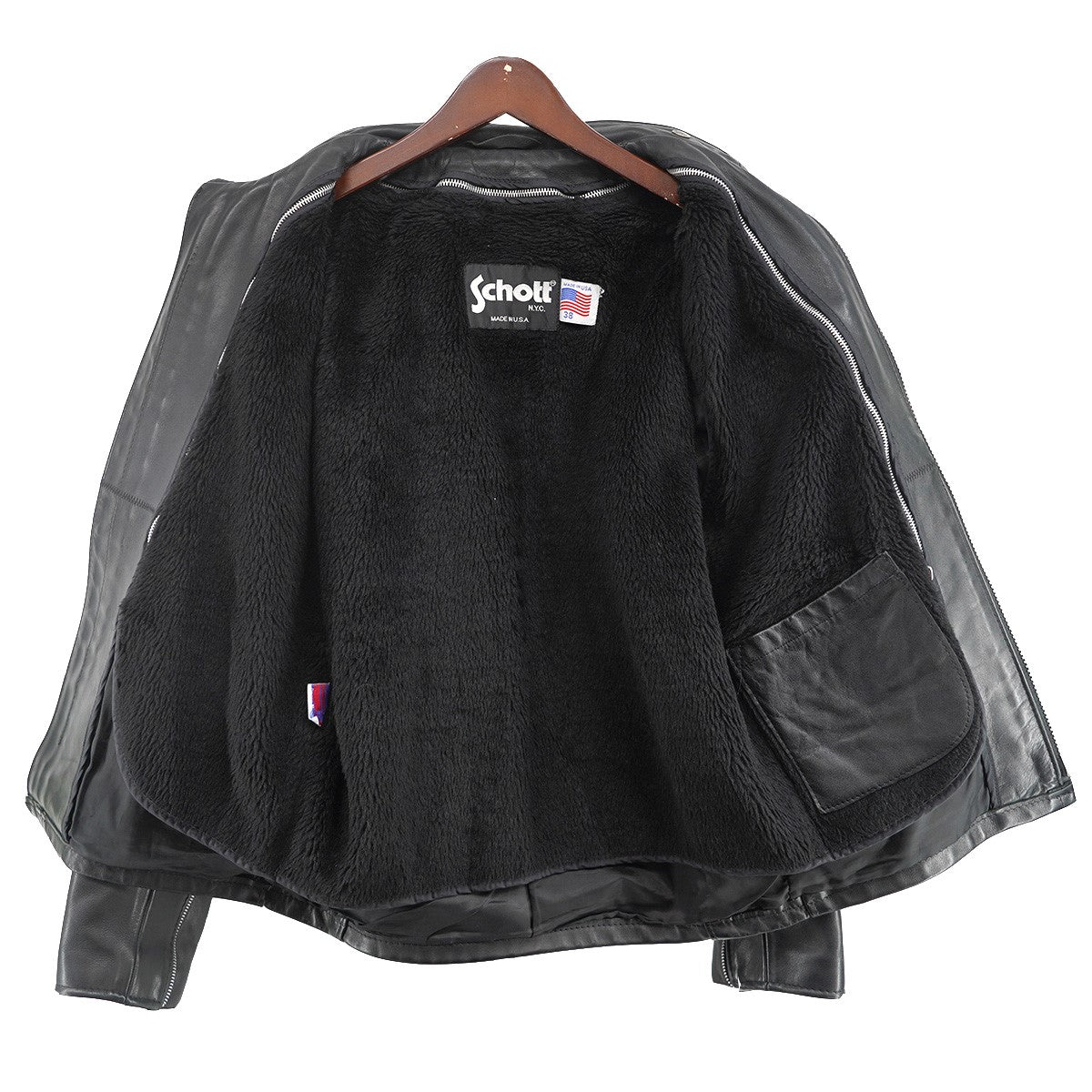 schott 641ライナー付 38 シングルライダースジャケット　牛革 schott 641 シングル ライダー スレザージャケット 本革 サイズ38