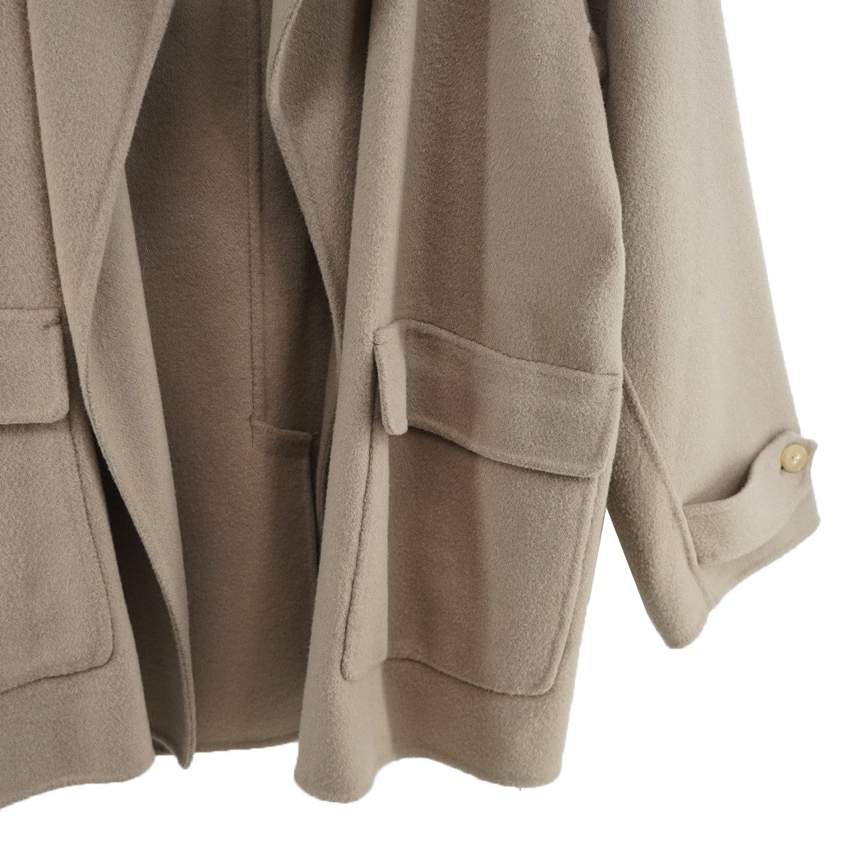 24AW LAMBWOOL DOUBLE CLOTH SHORT COATラムウール ダブルクロス ショート コート ボタンレス ジャケット
