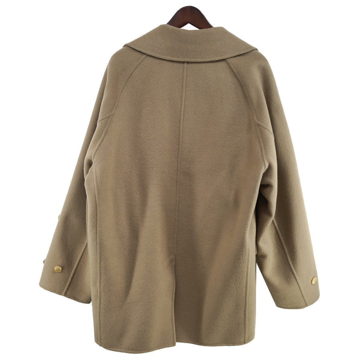 24AW LAMBWOOL DOUBLE CLOTH SHORT COATラムウール ダブルクロス ショート コート ボタンレス ジャケット