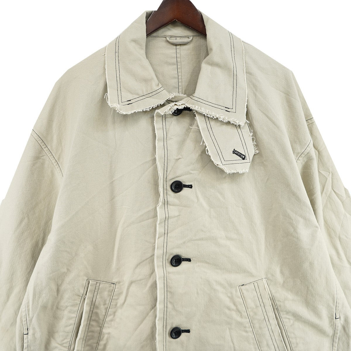 YOKE 22SSCUT-OFF HALF COAT カットオフ 加工 ハーフコート ジャケット 古着・中古-2枚目のアイテム画像