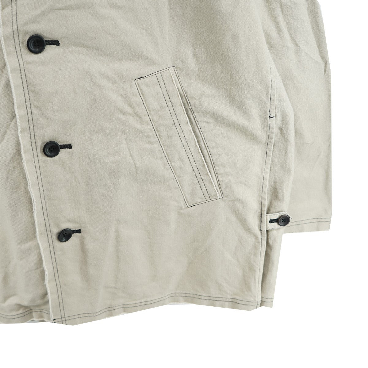 YOKE 22SSCUT-OFF HALF COAT カットオフ 加工 ハーフコート ジャケット 古着・中古-3枚目のアイテム画像