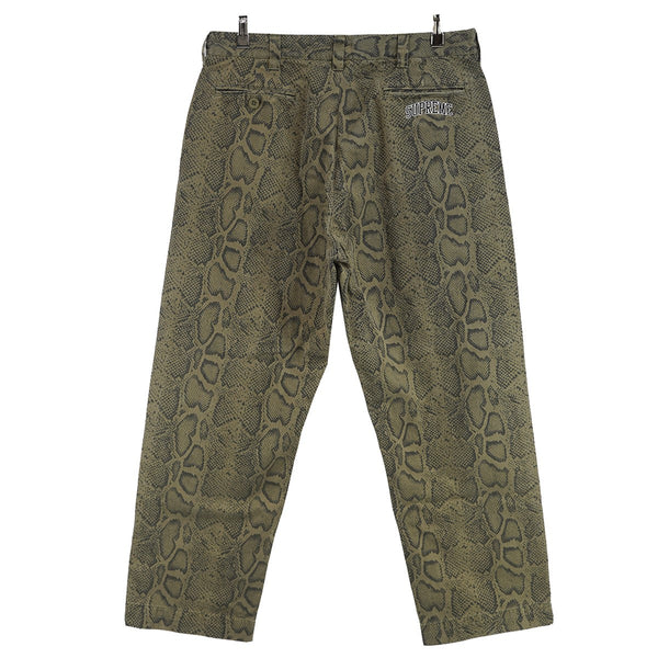 Supreme(シュプリーム) 24SS Snake Print Chino Pant Oliveロゴ