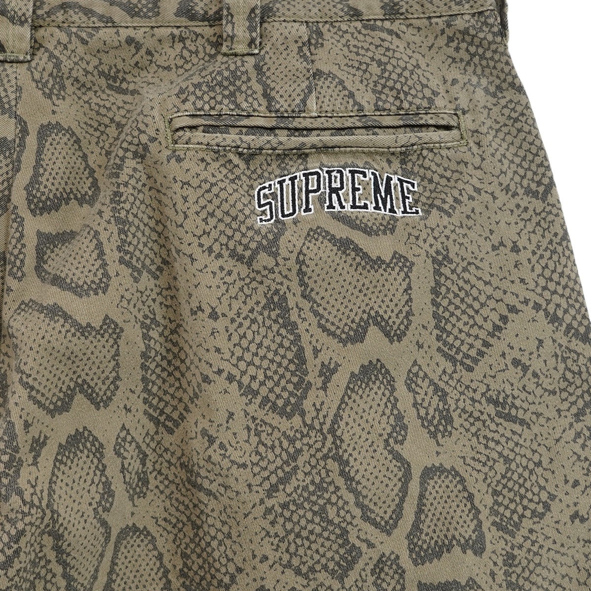 Supreme(シュプリーム) 24SS Snake Print Chino Pant Oliveロゴ