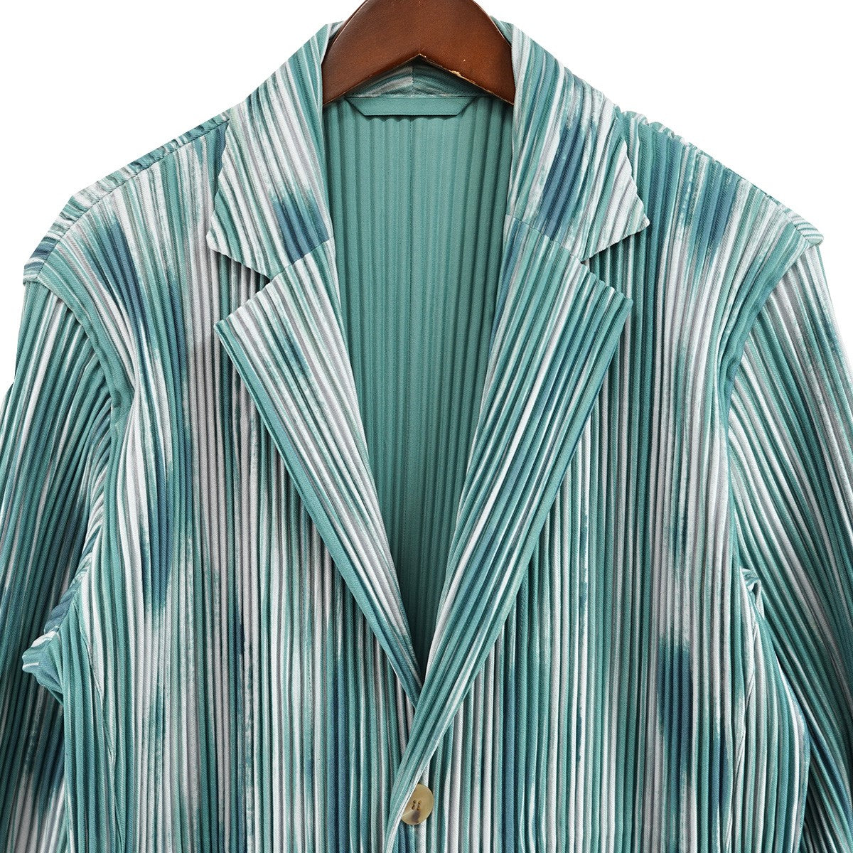 HOMME PLISSE ISSEY MIYAKE 26SS BRUSHSTROKE STRIPEブラッシュ ストローク ストライプ プリーツ テーラード ジャケット 古着・中古-2枚目のアイテム画像
