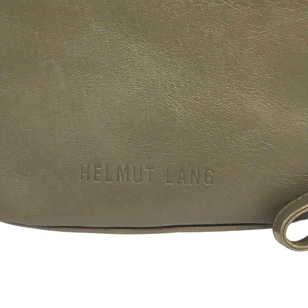 HELMUT LANG ロゴ レザーショルダーバッグ 鞄 カーキ調｜【公式