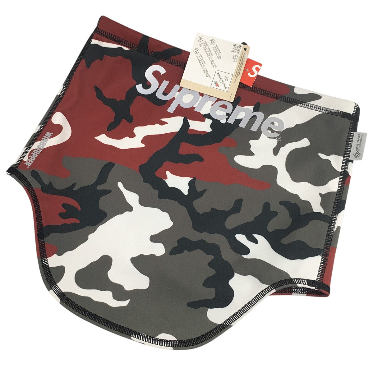 25AW Windstopper Neck Gaiter Red Camoウインドストッパー  ロゴ ネック ゲイター