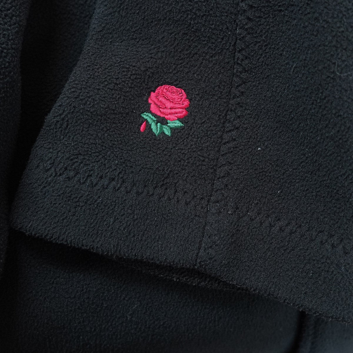 ポーラーテックフリース ローズ刺繍 サイドジップ オーバーサイズコート