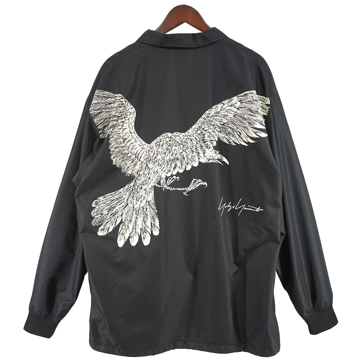 22SSヨウジヤマモト ニューエラ クロウ コーチ ジャケット ロゴ カラス 黒 Yohji Yamamoto pour homme×New Era 22SS NEW ERA CROW PRINT COACH