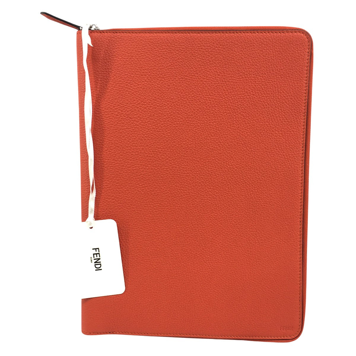 FENDI ロゴ レザー クラッチバッグ 鞄 PC パソコン ケースCHRISTMAS POU ROMAN CALF FOX + PALLADIUM 古着・中古-3枚目のアイテム画像