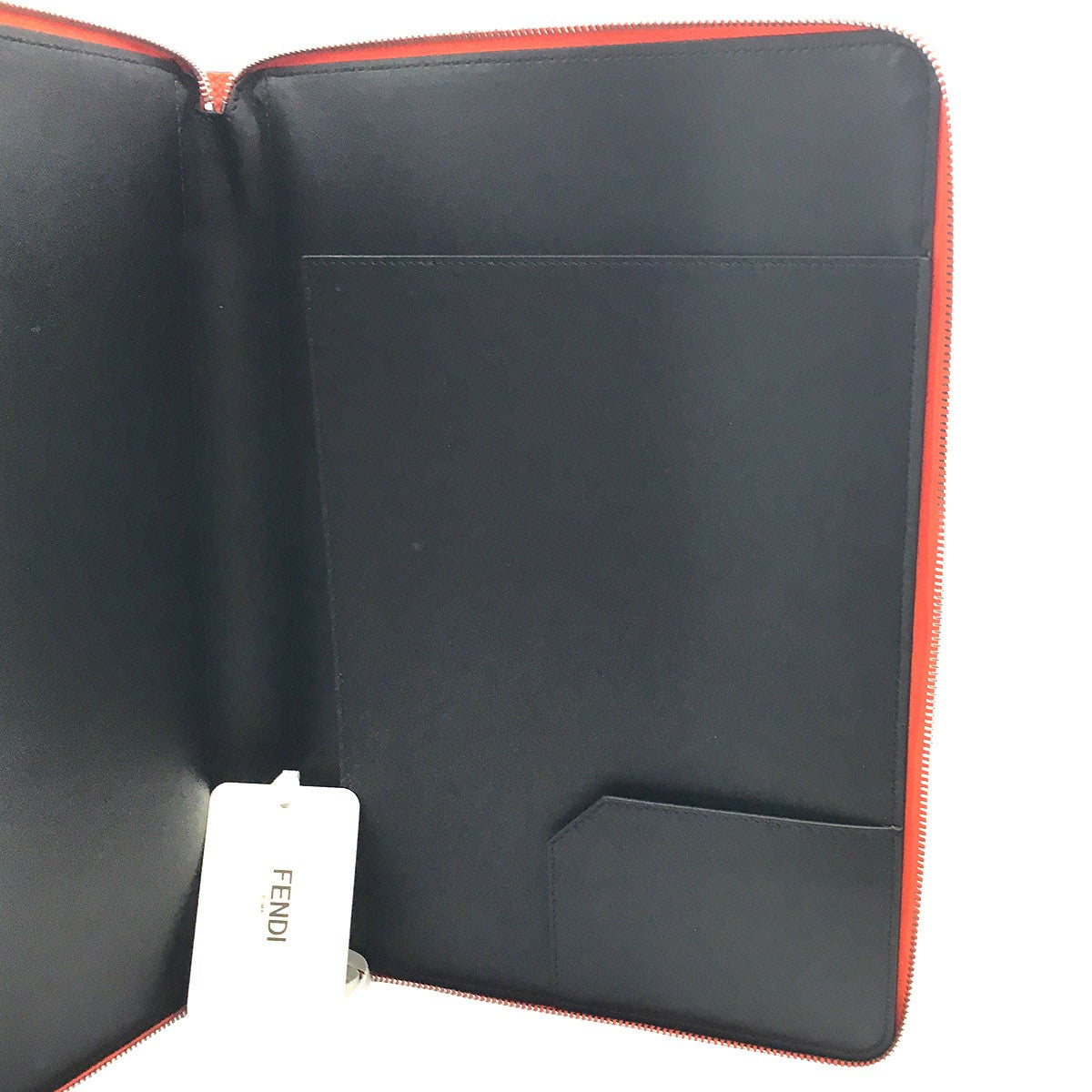 FENDI ロゴ レザー クラッチバッグ 鞄 PC パソコン ケースCHRISTMAS POU ROMAN CALF FOX + PALLADIUM 古着・中古-6枚目のアイテム画像