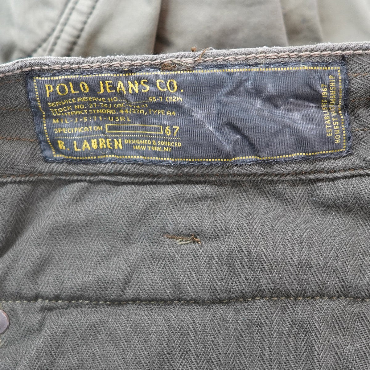 POLO RALPH LAUREN POLO JEANS ポロジーンズ MIL-J-571 ユーズド加工 パンツ 古着・中古-5枚目のアイテム画像