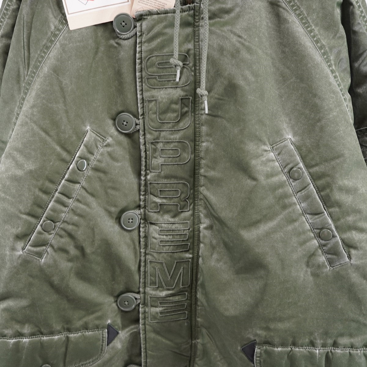 Supreme 24AW Washed Flight Satin N-3B Parkaロゴ ウォッシュド フライト サテン N-3B パーカー 加工 ジャケット 古着・中古-2枚目のアイテム画像