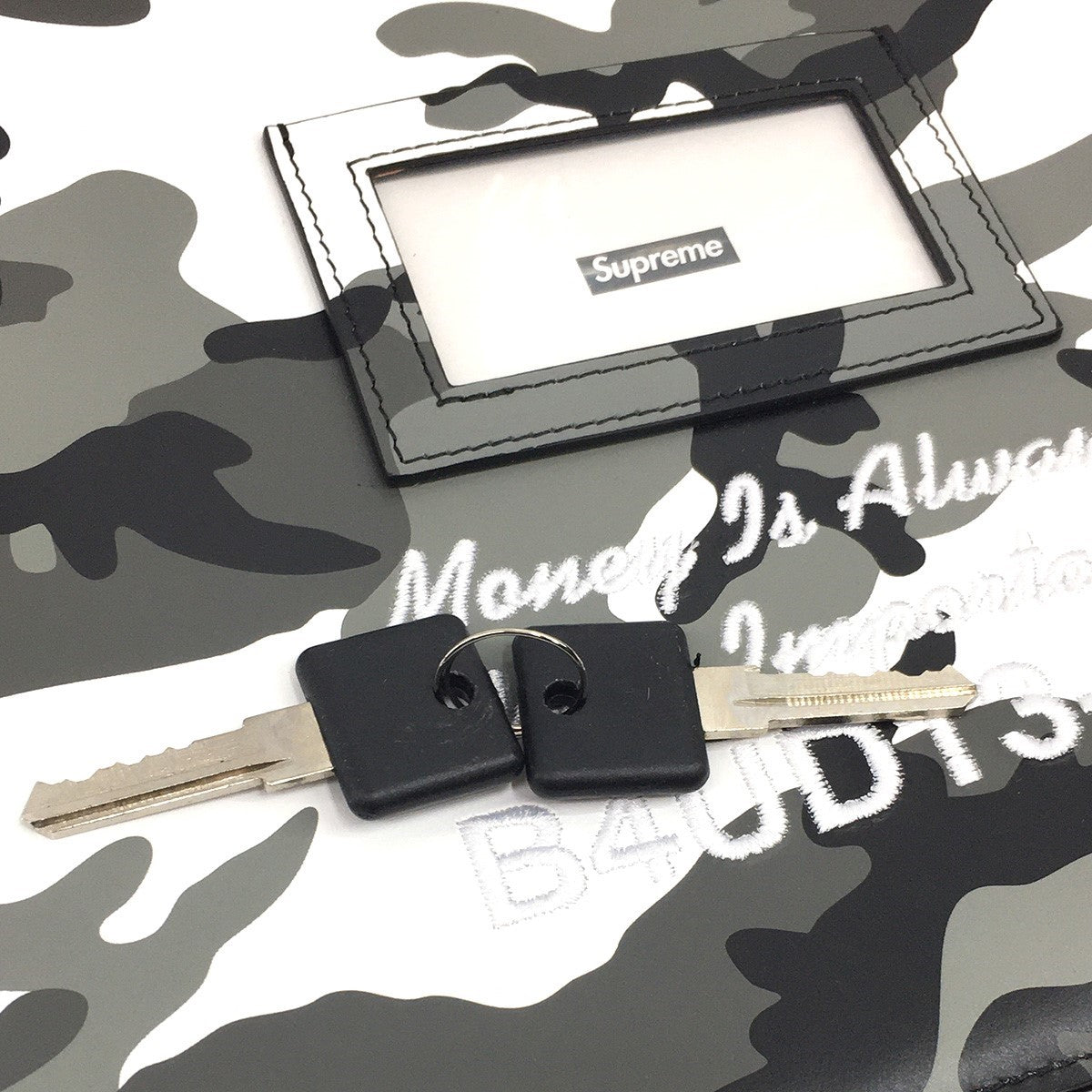 25SS Leather Money Bag Snow Camoイタリア製 レザー マネー ロゴ カモ 迷彩 バッグ 鞄