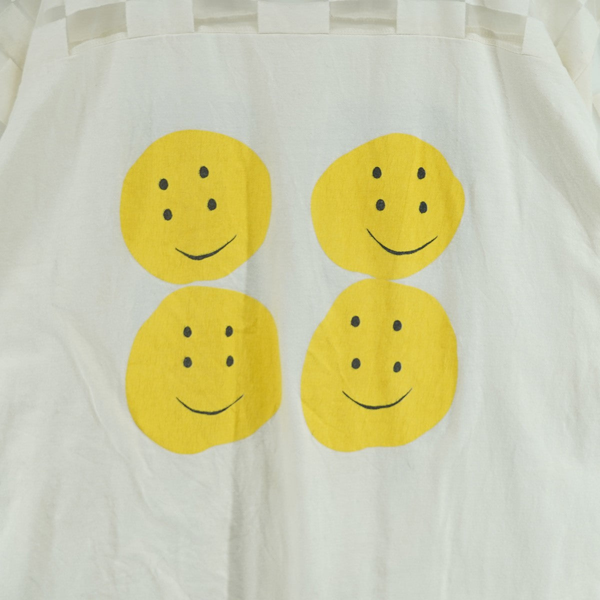 KAPITAL 24SS Opal Jersey Sheer Flag Football T-Shirtチェッカー柄 オパール加工 シースルー フットボール Tシャツ 古着・中古-3枚目のアイテム画像