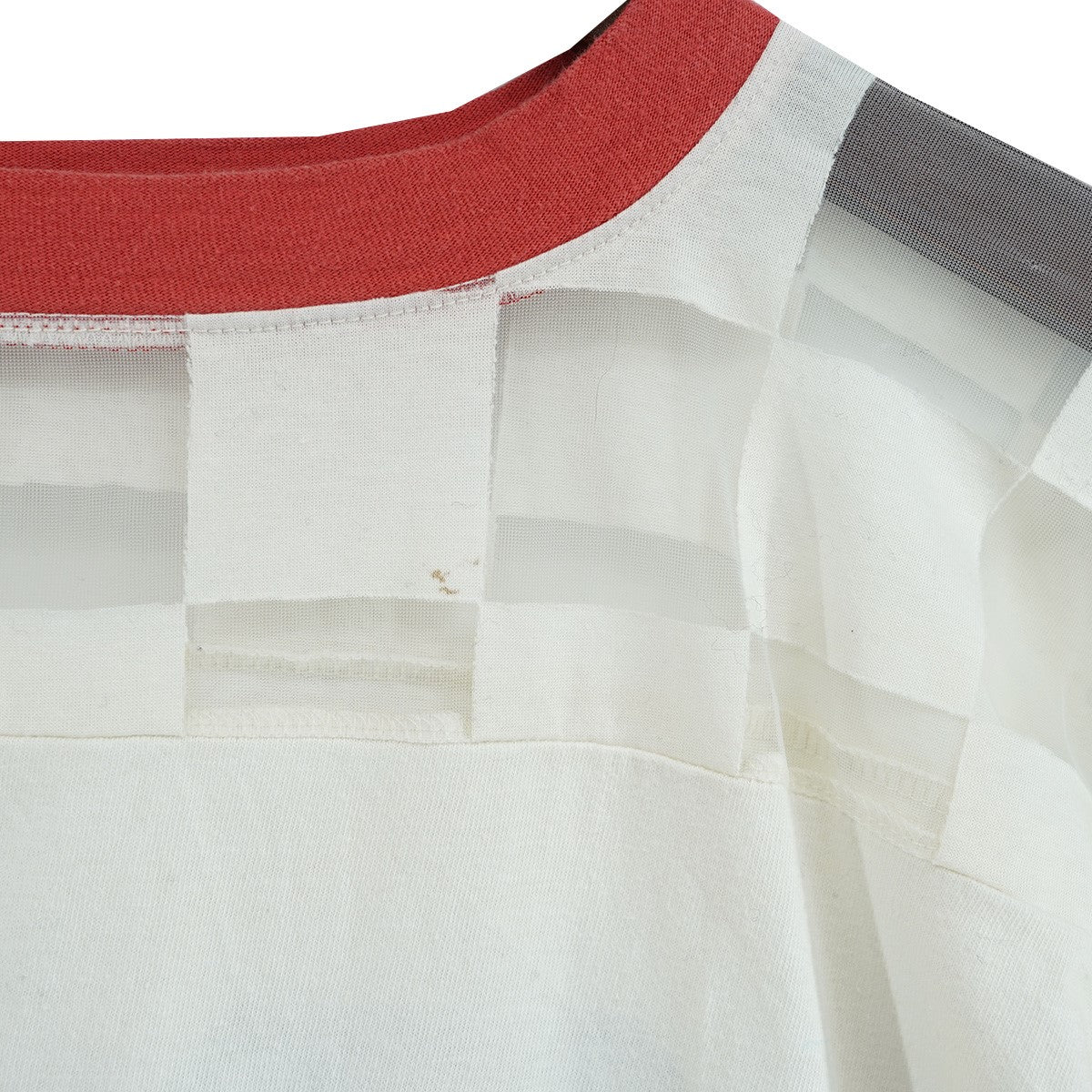 KAPITAL 24SS Opal Jersey Sheer Flag Football T-Shirtチェッカー柄 オパール加工 シースルー フットボール Tシャツ 古着・中古-6枚目のアイテム画像
