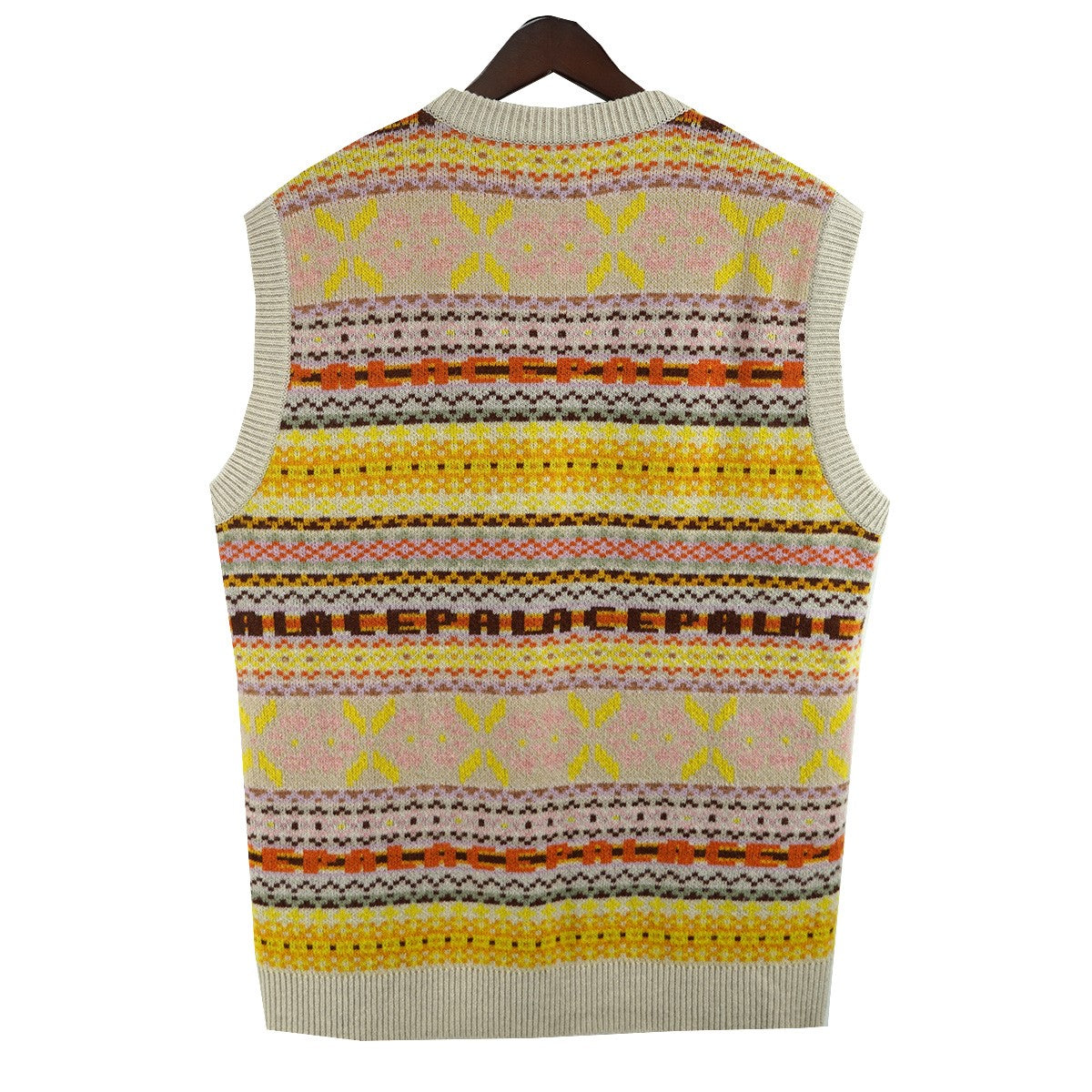 PALACE 22SS FAIRISLE KNIT VESTロゴ フェアアイル ノルディック ニット ベスト 古着・中古-3枚目のアイテム画像