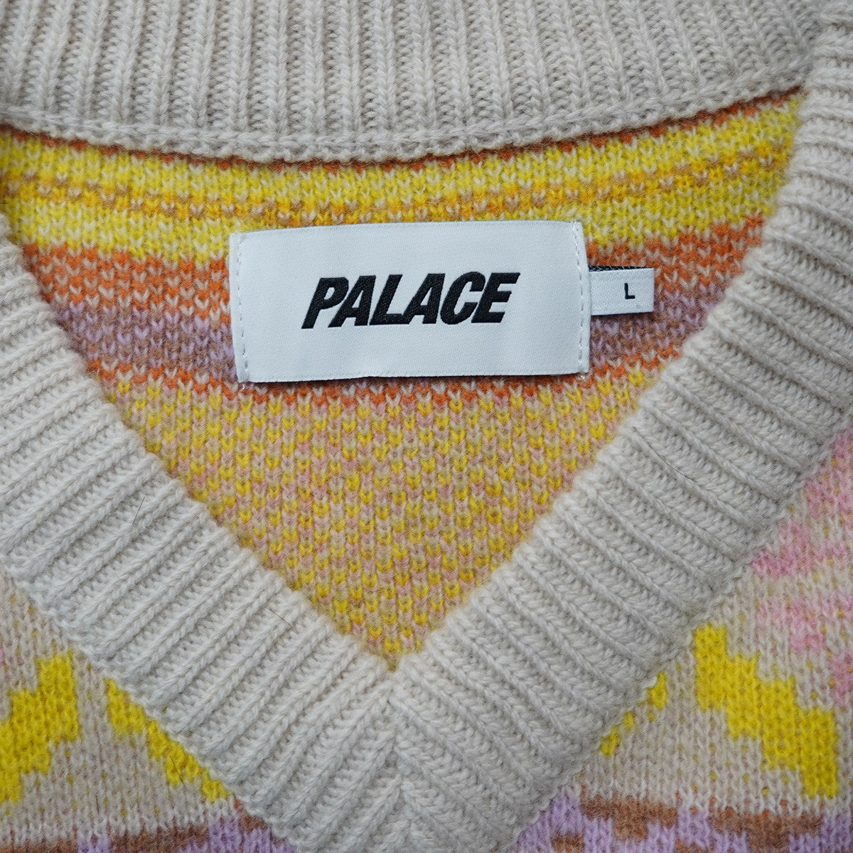 PALACE 22SS FAIRISLE KNIT VESTロゴ フェアアイル ノルディック ニット ベスト 古着・中古-5枚目のアイテム画像