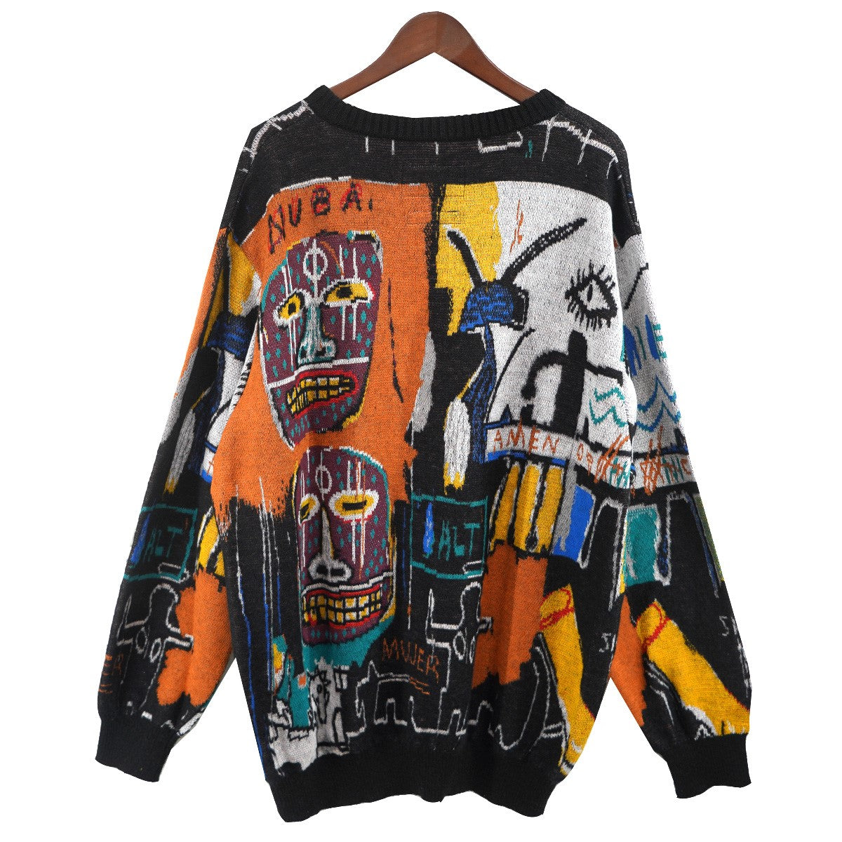 WACKO MARIA　アルパカ混　クルーネックニットセーター　М WACKO MARIA(ワコマリア) JEAN-MICHEL BASQUIAT MOHAIR KNIT JACQUARD