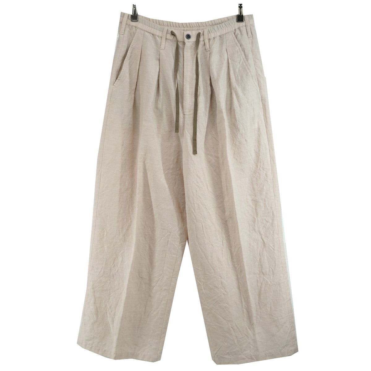 ANCELLM 25SS W／L WIDE EASY TUCK SLACKSウールリネン ワイド イージー タック スラックス パンツ 古着・中古-1枚目のアイテム画像