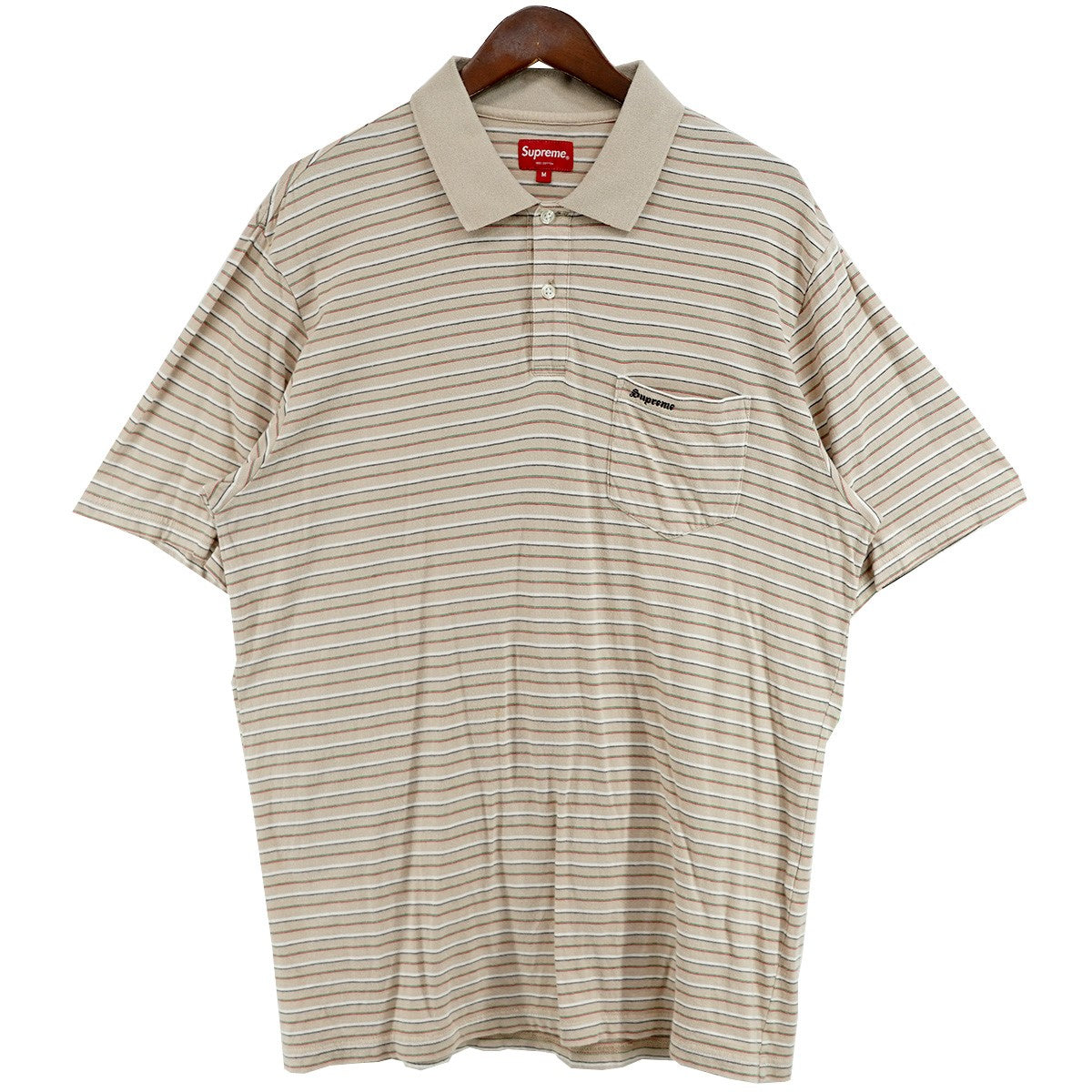 ゲ*ム様 Supreme ストライプ ポロシャツ Mサイズ Supreme(シュプリーム) 20AW Thin Stripe Poloロゴ ストライプ