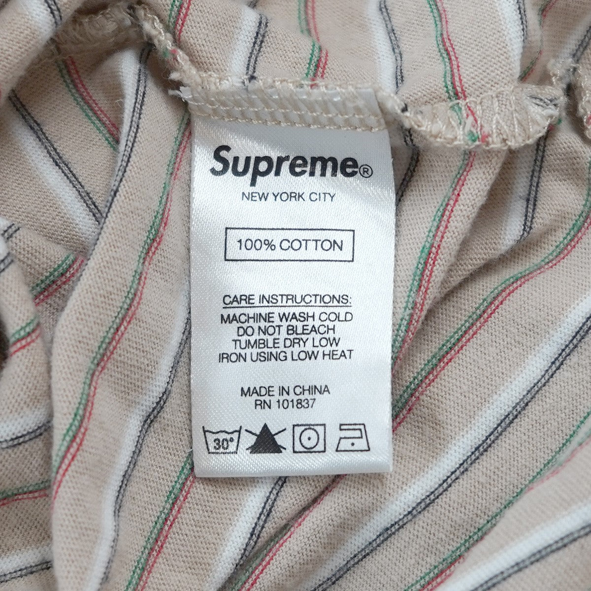 Supreme(シュプリーム) 20AW Thin Stripe Poloロゴ ストライプ