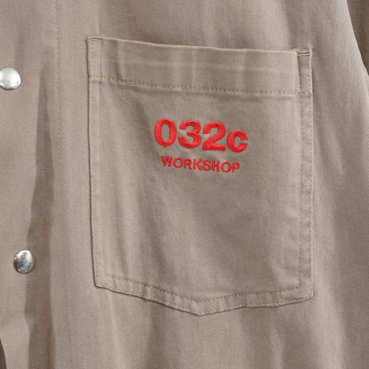 032C(ゼロスリートゥーシー) ロゴ ワークコート ブラウン サイズ L