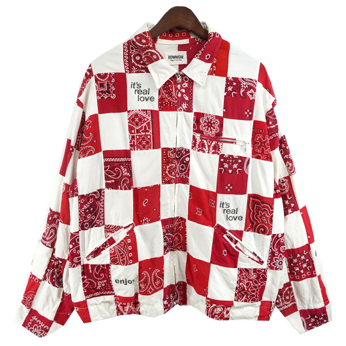 BOWWOW REAL THING PATCHWORK JACKETバンダナ パッチワーク ジップ ジャケット 古着・中古-1枚目のアイテム画像