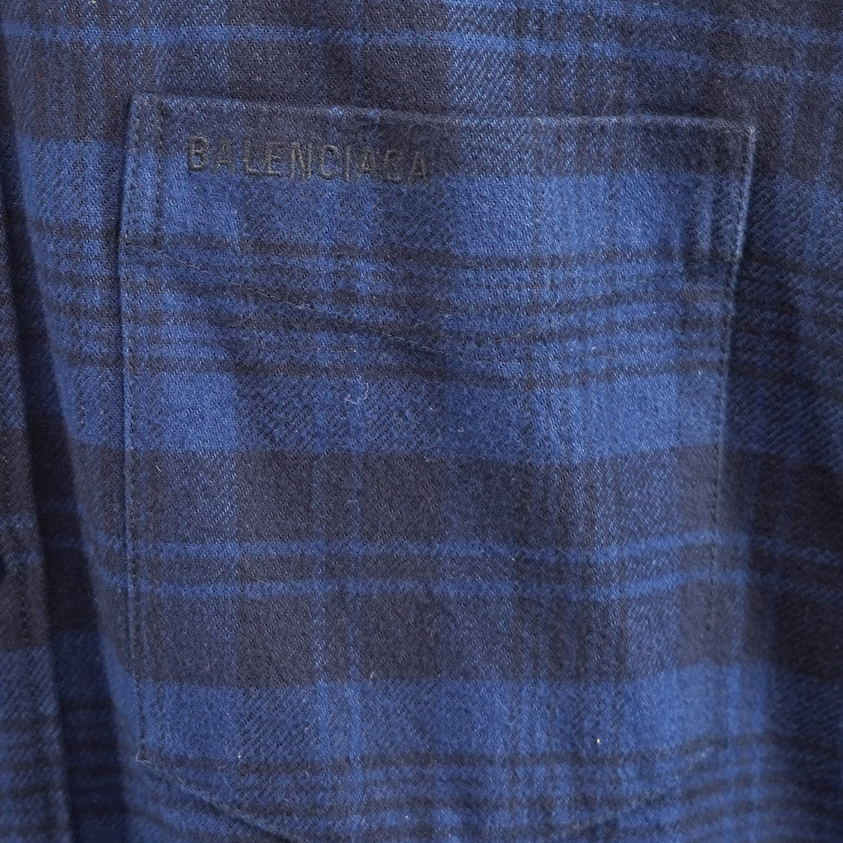 BALENCIAGA(バレンシアガ) 22AW Check Flannel Hooded Shirtロゴ