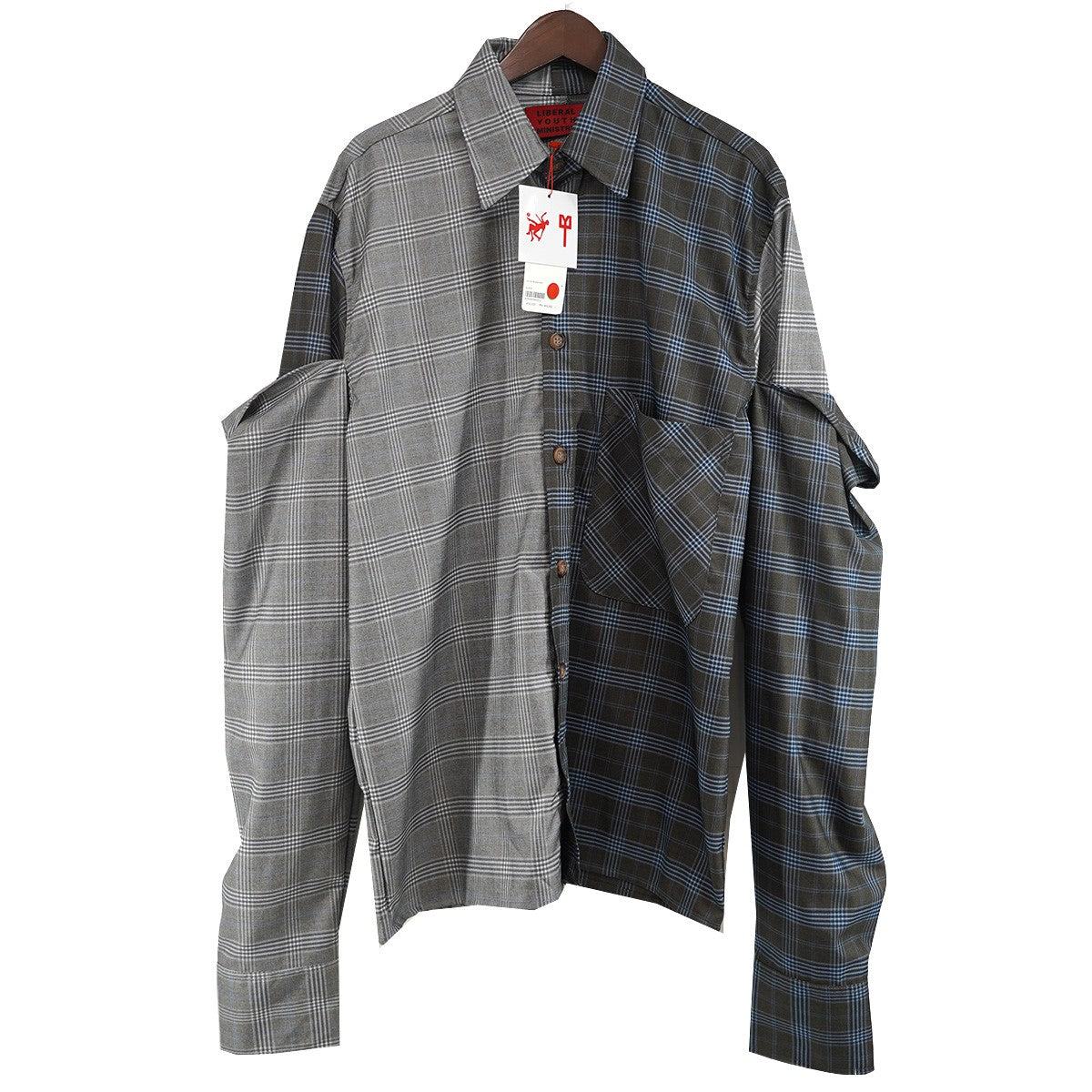 LIBERAL YOUTH MINISTRY 25AW GRUNGE GRUNGE SHIRTグランジ グランジ バックパッチ チェック シャツ 古着・中古-1枚目のアイテム画像